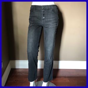Old Navy Flare Ankle Black Jeans w/ Button Fly